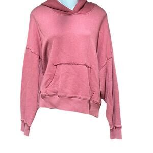 American Eagle Womens Medium Berry Cropped Hoodie